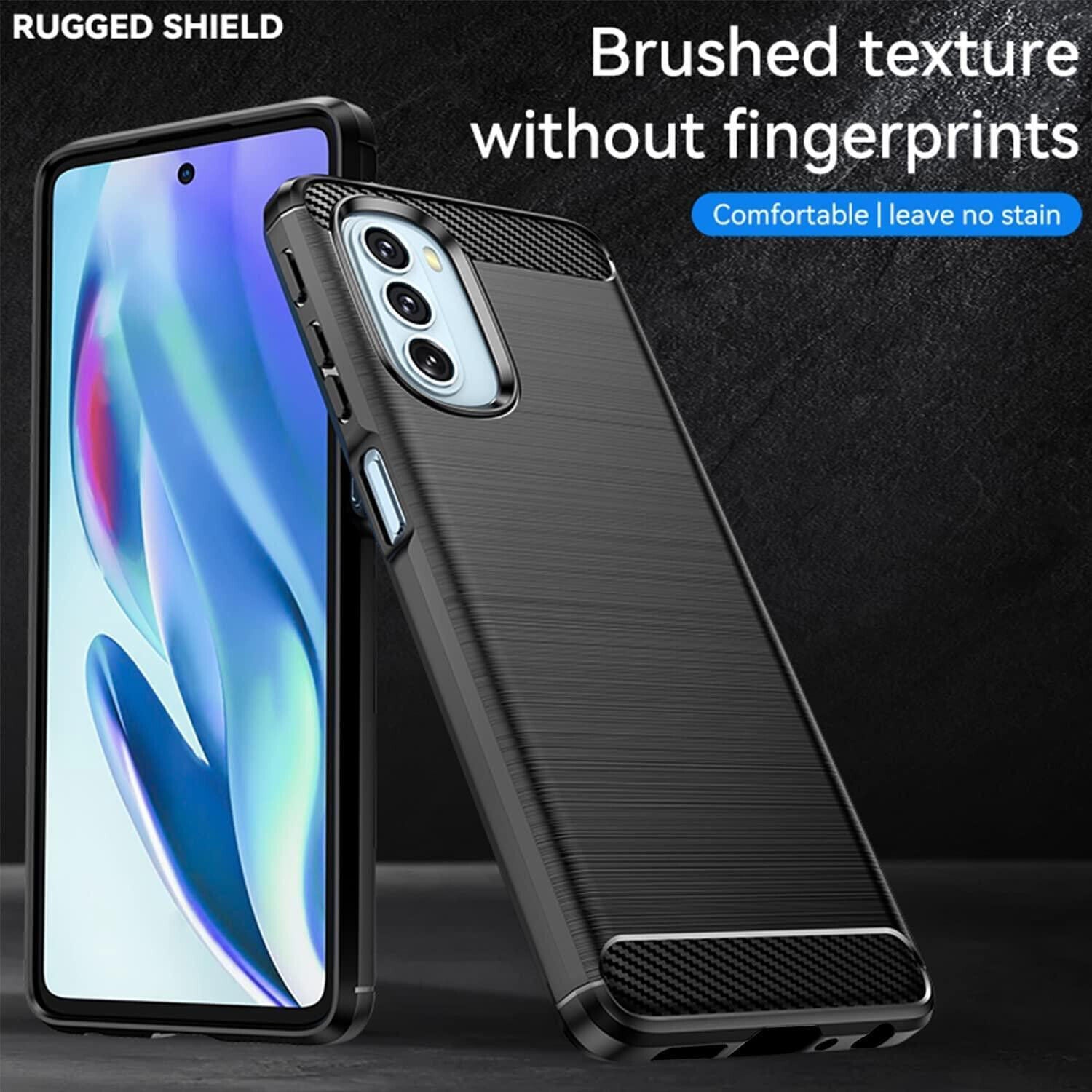 Motorola Moto G62 5G Case Carbon Fibre Gel Cover Ultra Slim Shockproof