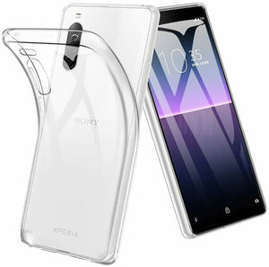 Sony Xperia 10 II Case Clear Slim Gel Cover & 2 Pack Glass Screen Protector