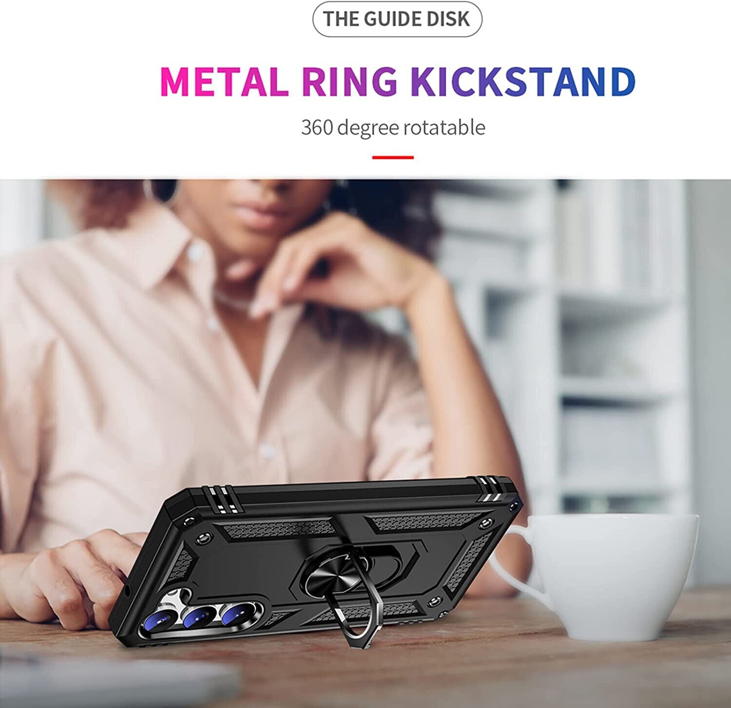 Samsung Galaxy S23 Case, Kickstand Shockproof Ring Phone Cover