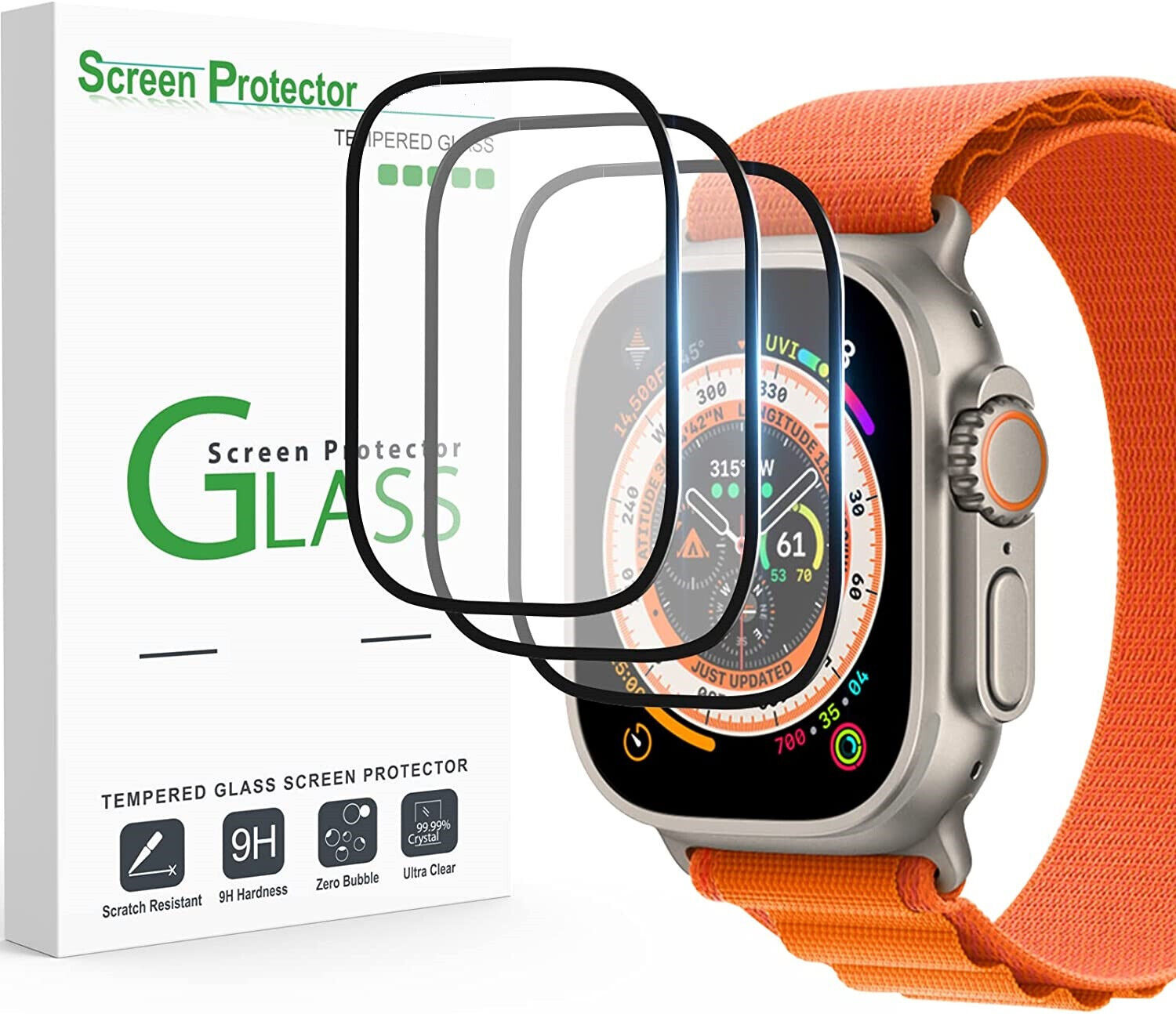 Apple Watch Ultra 49mm Tempered Glass Screen Protector Watch
