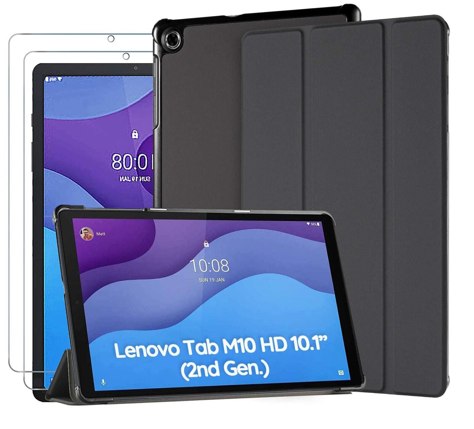 Lenovo M10 2nd Gen 10.1 " Smart Case Stand Cover & Glass Screen Protector