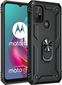Motorola Moto G30 Case Kickstand Cover & Glass Screen Protector