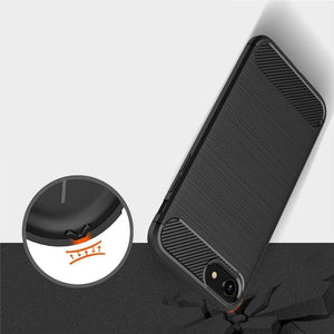 Apple iPhone SE (2020) Carbon Fibre Cover & Glass Screen Protector