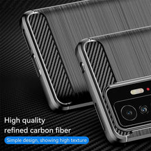 Xiaomi 11T Case Carbon Fibre Cover & Glass Screen Protector