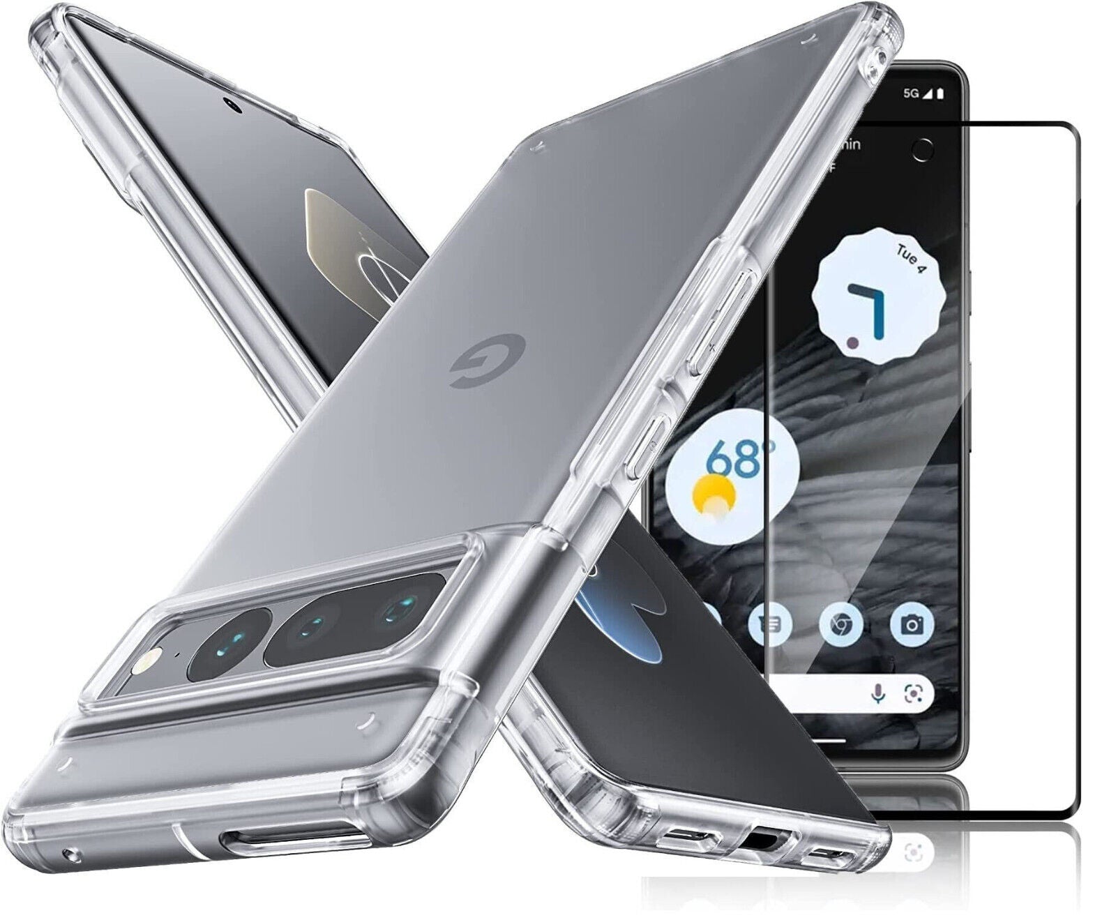 Case Google Pixel 7 Pro , Clear Cover & Glass Screen Protector