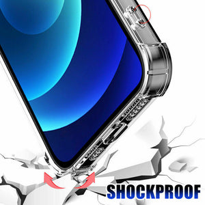 Iphone 14 Case Clear Shockproof Slim  Gel Cover & Glass Screen Protector