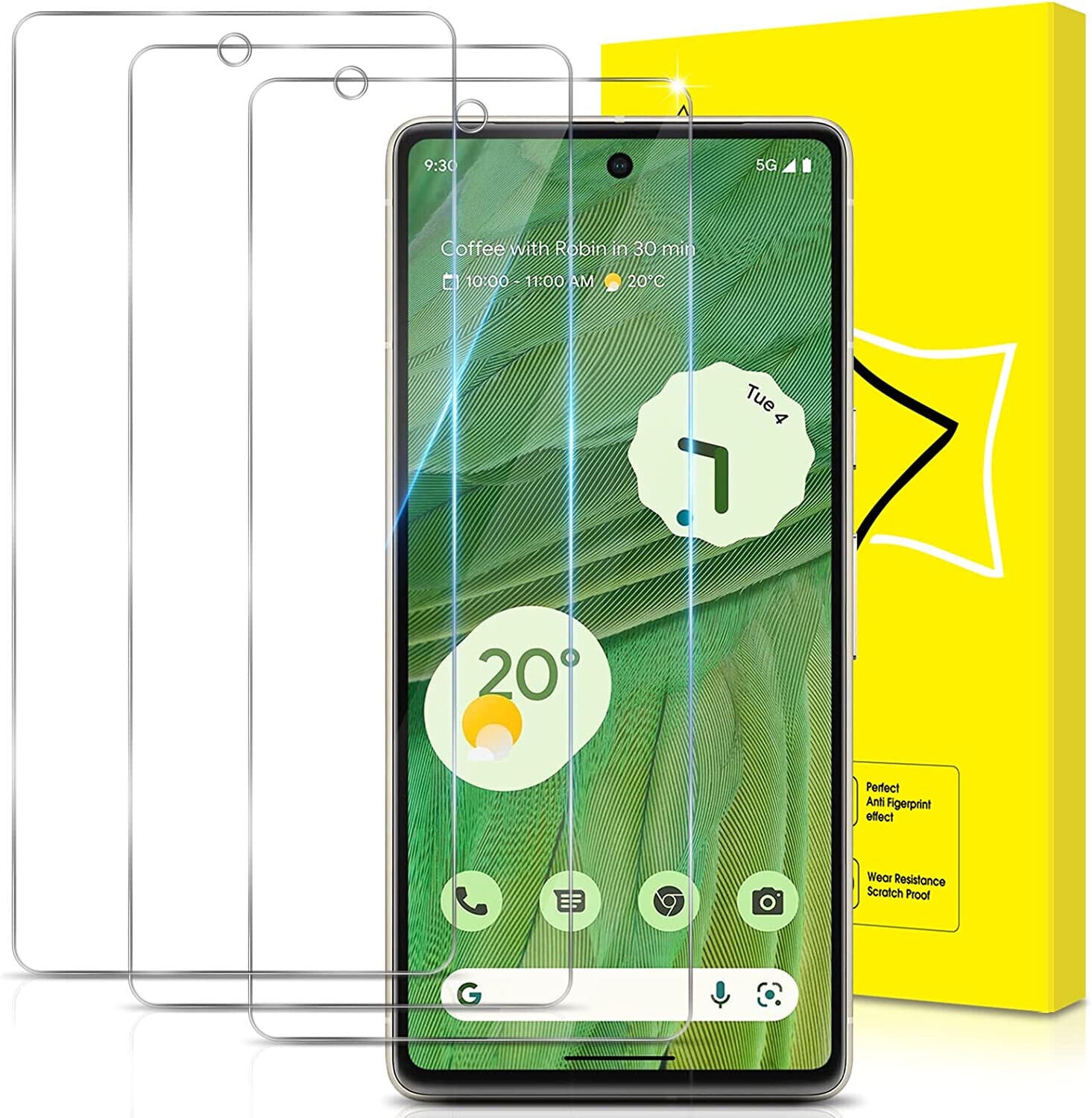 (2 Pack) Tempered Glass Screen Protector Google Pixel 7