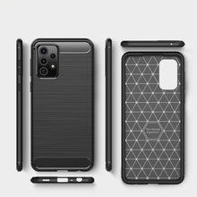 Samsung Galaxy A52s 5G Case Carbon Fibre Cover & Glass Screen Protector
