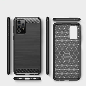 Samsung Galaxy A52s 5G Case Carbon Fibre Cover & Glass Screen Protector