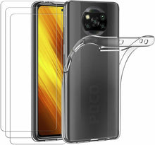 Xiaomi Poco X3 Pro Case Clear Slim Gel Cover & Glass Screen Protector