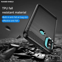 Motorola Moto E20 Case Carbon Fibre Cover & Glass Screen Protector