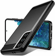 Samsung Galaxy S21 Series Case Carbon Fibre Cover & Glass Screen Protector