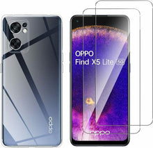 Oppo Find X5 Lite Case Clear Gel Cover & Glass Screen Protector