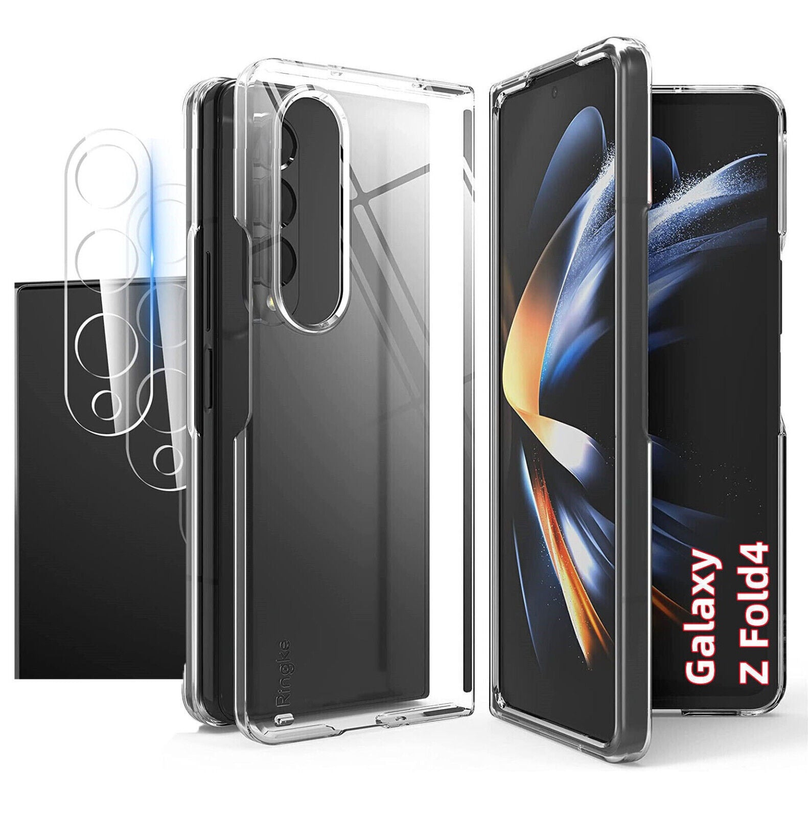 Samsung Galaxy Z Fold 4 Case Clear  Gel Hard Cover & Camera  Protector