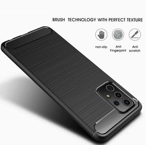 Samsung Galaxy A52s 5G Case Carbon Fibre Cover & Glass Screen Protector
