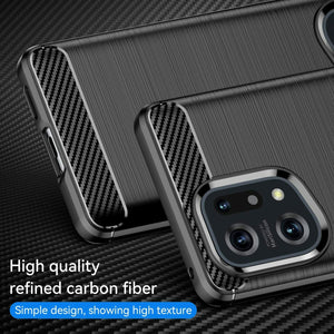 Oppo Find X5 Pro Case Carbon Gel Cover Ultra Slim Shockproof