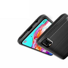 Samsung Galaxy A70 Case Carbon Fibre Cover & Glass Screen Protector