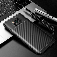 Xiaomi Poco X3 Case Carbon Slim Cover & Glass Screen Protector