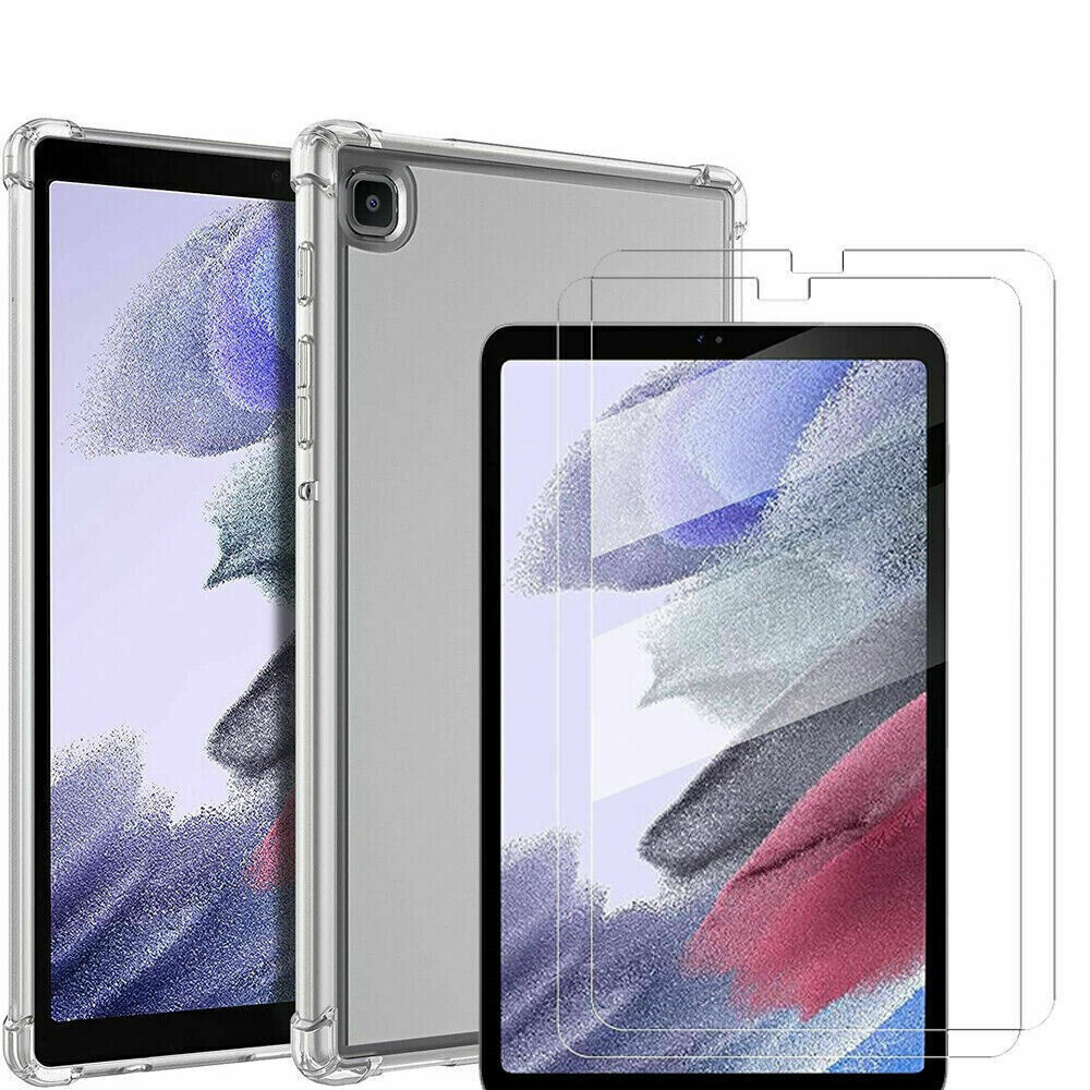 Samsung Galaxy Tab A7 Lite Case Clear Shockproof Cover Glass Screen Protector