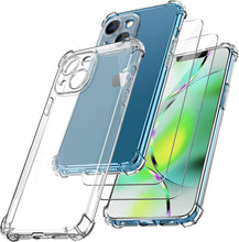 Iphone 14 Case Clear Shockproof Slim  Gel Cover & Glass Screen Protector