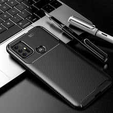 Motorola Moto G20 Case Carbon Slim Cover & Glass Screen Protector