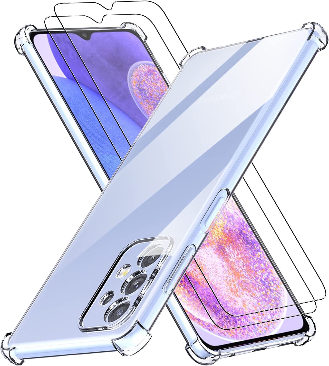 Samsung Galaxy A23 4G/5G Case Clear Shockproof  & Glass Screen Protector