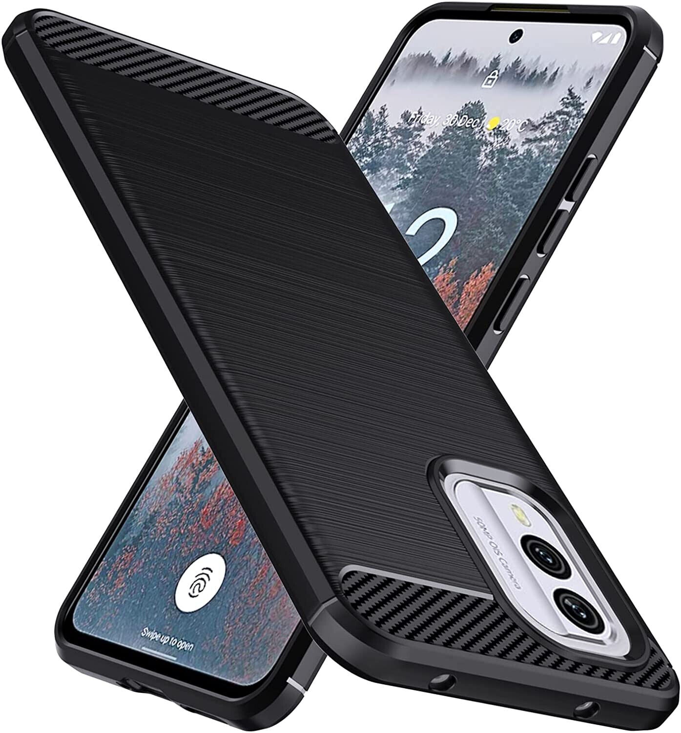 Nokia X30 / X30 5G  Case, Carbon  Gel Cover Ultra Slim Shockproof