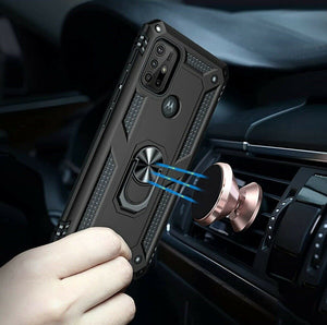 Motorola Moto G30 Case Kickstand Cover & Glass Screen Protector