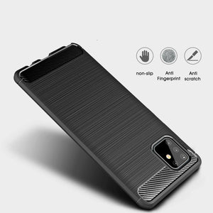 Samsung Galaxy Note10 Lite Carbon Fibre Cover & Glass Screen Protector