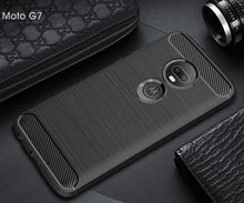 Motorola Moto G7 Case Carbon Fibre Cover & Glass Screen Protector