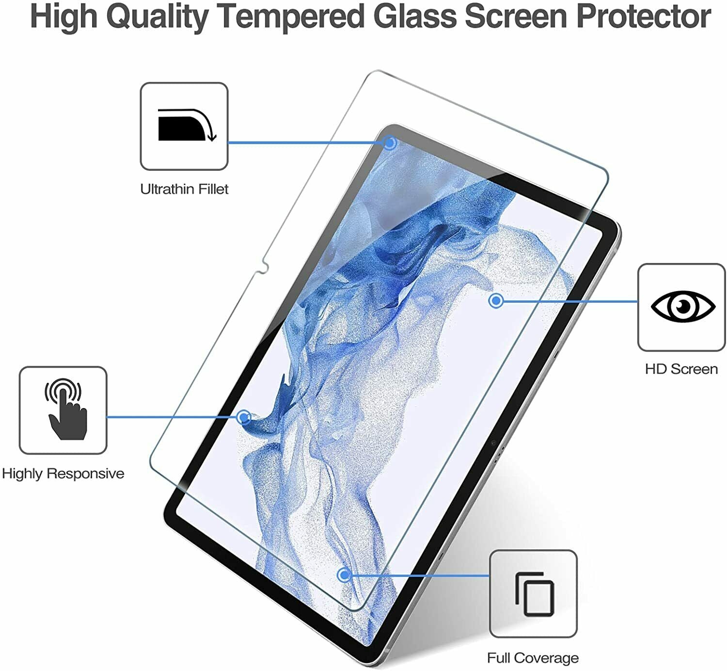 Samsung Galaxy Tab S8+ (Plus) Glass Screen Protector SM-X800 SM-X806