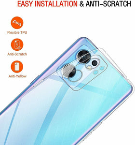Oppo Find X5 Lite Case Clear Gel Cover & Glass Screen Protector