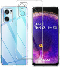 Oppo Find X5 Lite Case Clear Gel Cover & Glass Screen Protector