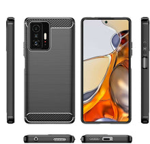Xiaomi 11T Case Carbon Fibre Cover & Glass Screen Protector