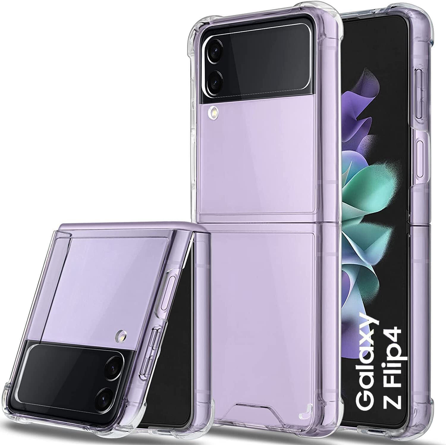 Samsung Galaxy Z Flip 4 Case Clear Silicone Gel Hard Cover &Camera Protector