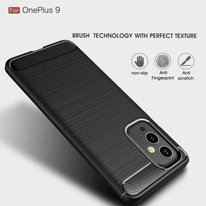 OnePlus 9 Case Carbon Fibre Cover & Glass Screen Protector