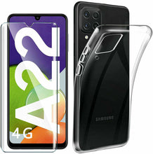 Samsung Galaxy A22 4G Case Clear Gel Cover & Glass Screen Protector