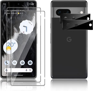 2 Pack Google Pixel 7 Tempered Glass Screen Protector & Camera lens Glass