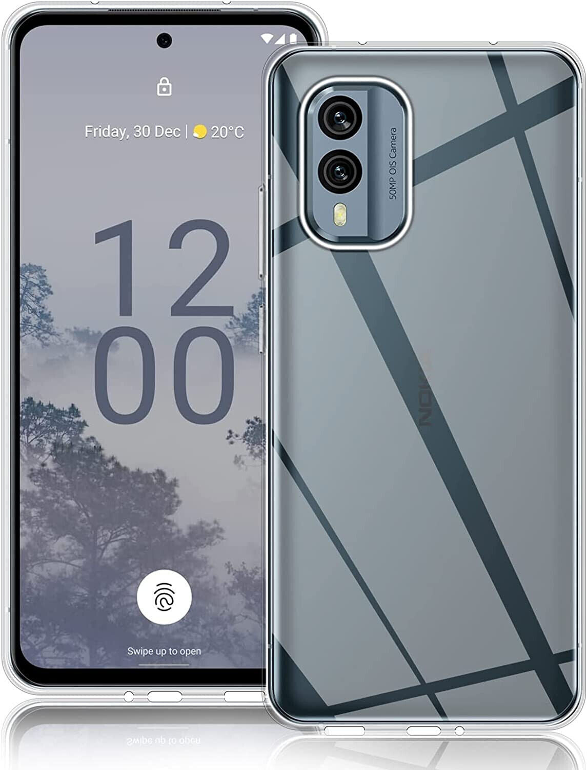 r Nokia X30 / X30 5G Case, Clear Gel Phone Cover & Glass Screen Protector