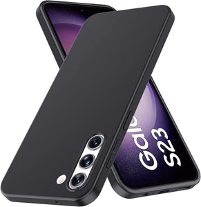 Samsung Galaxy S23 Case, Slim Soft Silicone Gel Phone  Cover - Matte Black