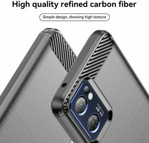Oppo Find X5 Lite Case Carbon Fibre Gel Cover & Glass Screen Protector