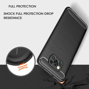 Xiaomi Poco X3 Pro Case Carbon Fibre Cover & Glass Screen Protector