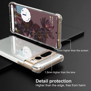 Google Pixel 7 Pro Case Clear Shockproof Cover & Glass Screen Protector
