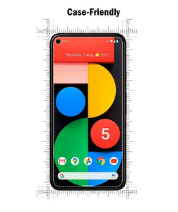 Google Pixel 5 Case Clear Slim Gel Cover & 2 Pack Glass Screen Protector