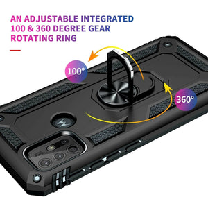 Motorola Moto G30 Case Kickstand Cover & Glass Screen Protector