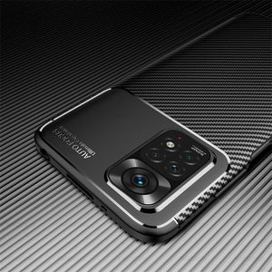 Xiaomi Redmi 10 Case Carbon Slim Cover & Glass Screen Protector