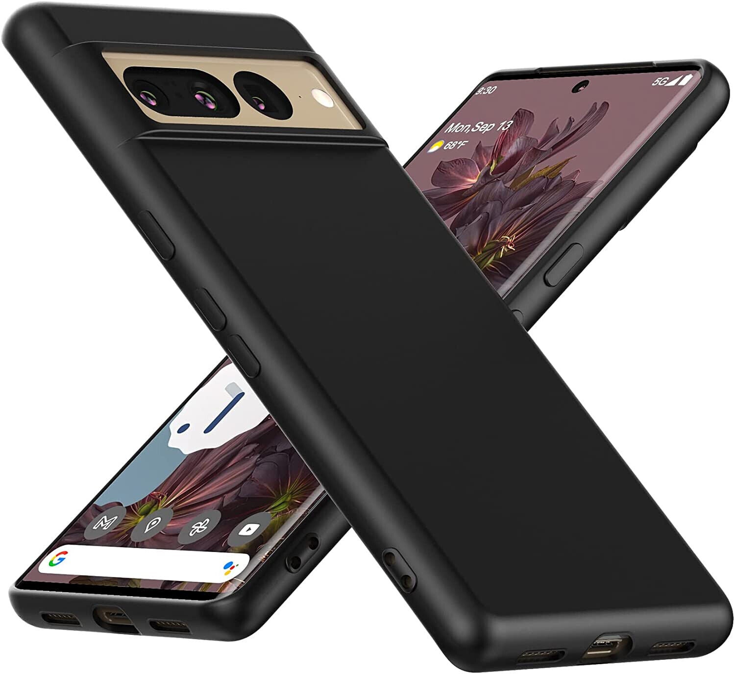 Google Pixel 7 Pro Case Slim Soft Silicone Gel Cover - Matte Black