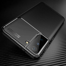 Samsung Galaxy S21 5G Case Carbon Slim Cover & Glass Screen Protector