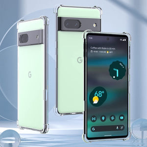 Google Pixel 6a Case Clear Shockproof Cover & 2X Glass Screen Protector