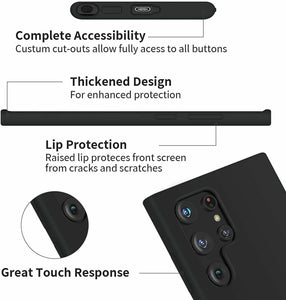 Samsung Galaxy S22 Ultra 5G Case Slim Silicone Cover &Glass Screen Protector